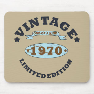 Born in 1970 vintage birthday gift mouse mat