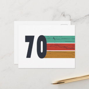 Born in 1970 vintage birthday holiday postcard