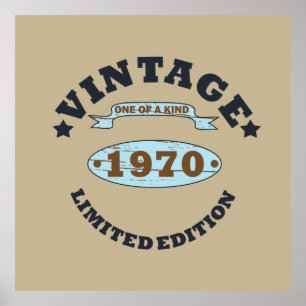 Born in 1970 vintage birthday  poster