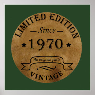 Born in 1970 vintage birthday poster
