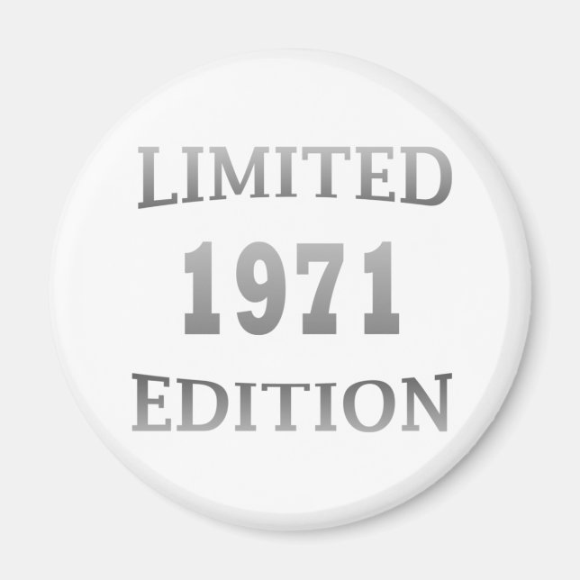 Born in 1971 53rd birthday magnet (Front)