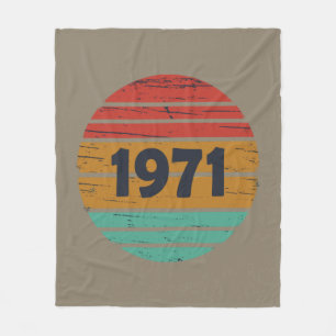 Born in 1971 vintage birthday gift fleece blanket