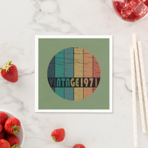 Born in 1971 vintage birthday party napkin