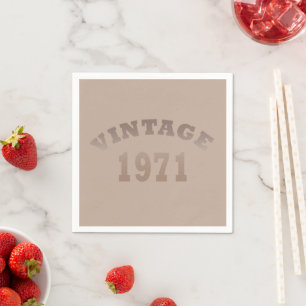 Born in 1971 vintage birthday party napkin