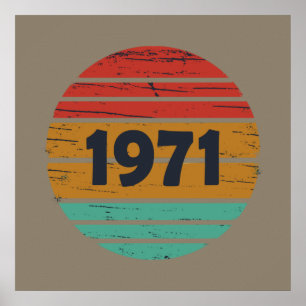 Born in 1971 vintage birthday poster