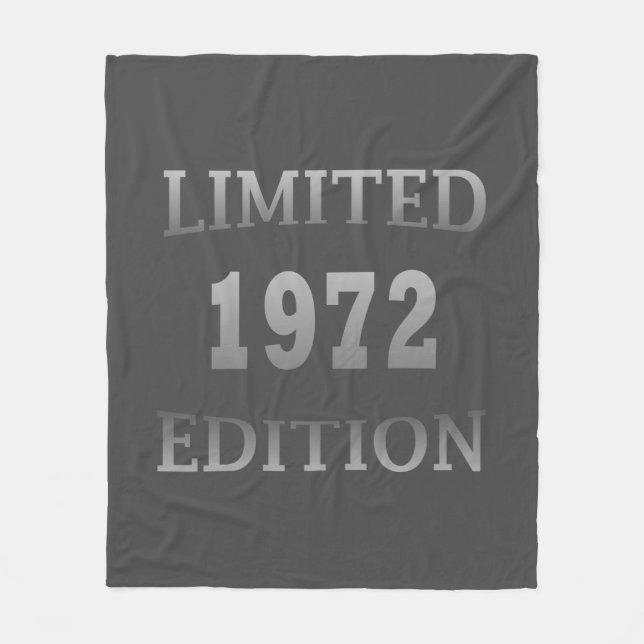 born in 1972 limited edition birthday fleece blanket (Front)