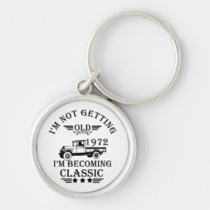 Born in 1972 vintage birthday gift key ring