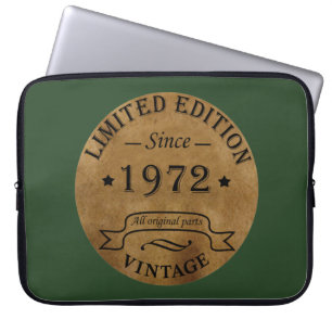 Born in 1972 vintage birthday gift laptop sleeve