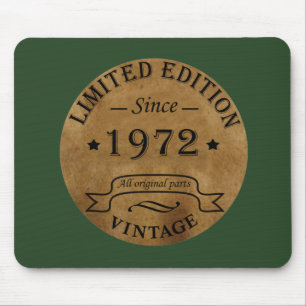 born in 1972 vintage birthday mouse mat