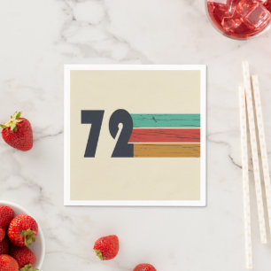 born in 1972 vintage birthday napkin