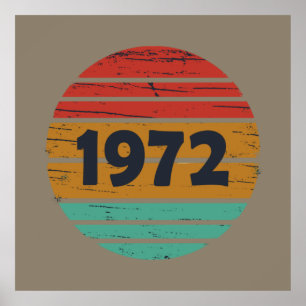 Born in 1972 vintage birthday poster