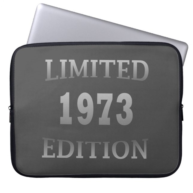 born in 1973 50th birthday limited edition laptop sleeve (Front)