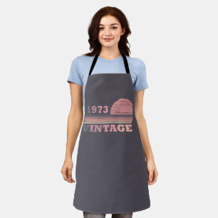 Born in 1973 elegant modern vintage birthday gift apron