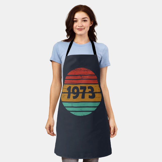 Born in 1973 vintage birthday gift apron (Worn)