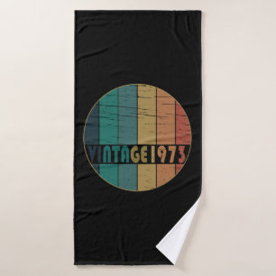 born in 1973 vintage birthday gift bath towel