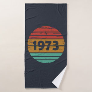 Born in 1973 vintage birthday gift bath towel