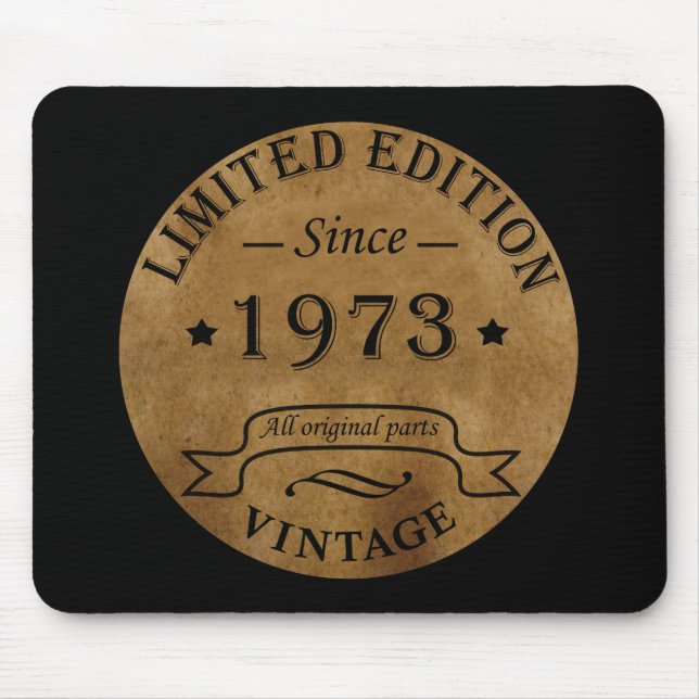 Born in 1973 vintage birthday mouse mat (Front)