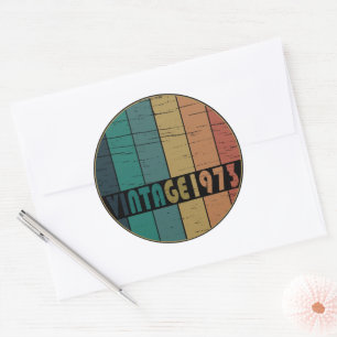 Born in 1973 Vintage Birthday Party Classic Round Sticker