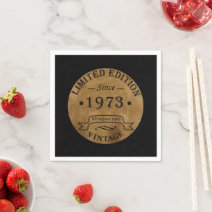 Born in 1973 vintage birthday party napkin