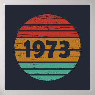 Born in 1973 vintage birthday poster