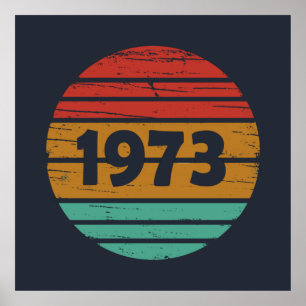 Born in 1973 vintage birthday poster