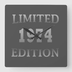 Born in 1974 50th birthday square wall clock