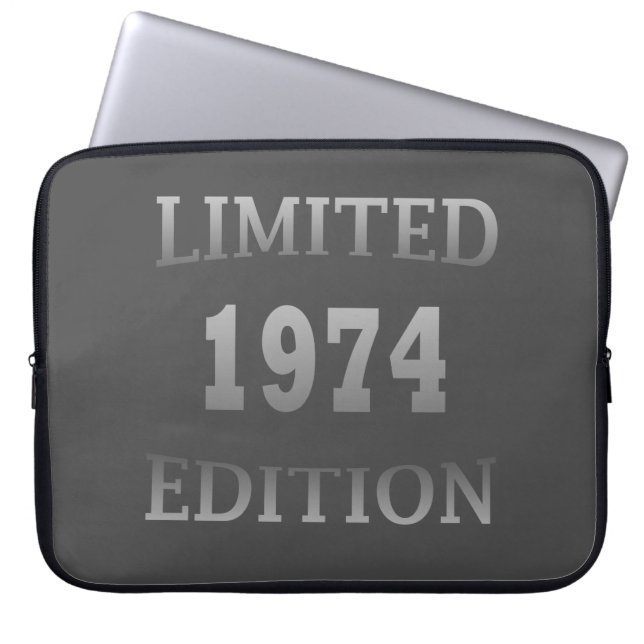 Born in 1974 birthday gift laptop sleeve (Front)