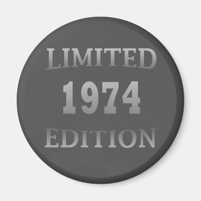 Born in 1974 birthday party magnet (Front)