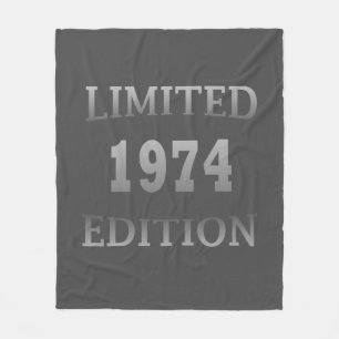 Born in 1974 elegant modern birthday gift fleece blanket