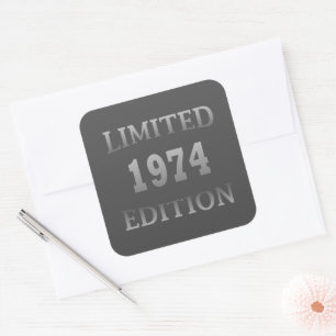 Born in 1974 elegant modern birthday party square sticker