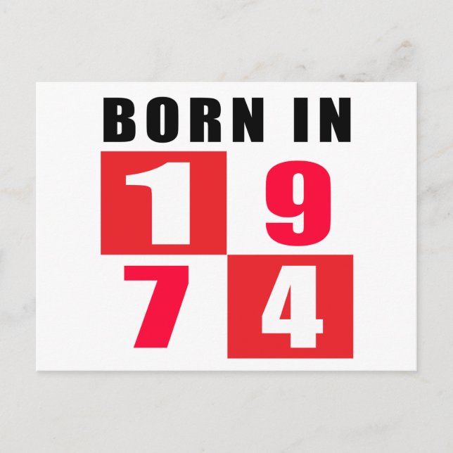 Born In 1974 Postcard (Front)