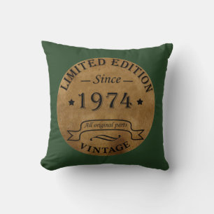 Born in 1974 vintage 50th birthday cushion
