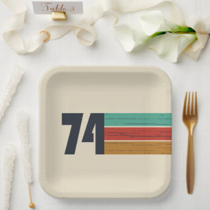 born in 1974 vintage 50th birthday gift paper plate