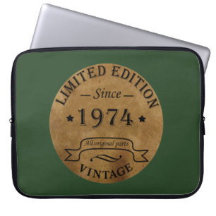 Born in 1974 vintage 50th birthday laptop sleeve