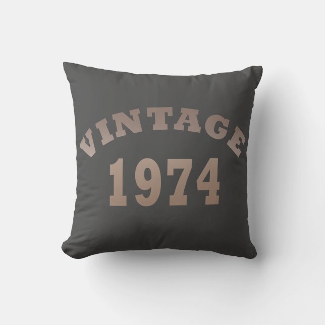 born in 1974 vintage birthday cushion (Front)