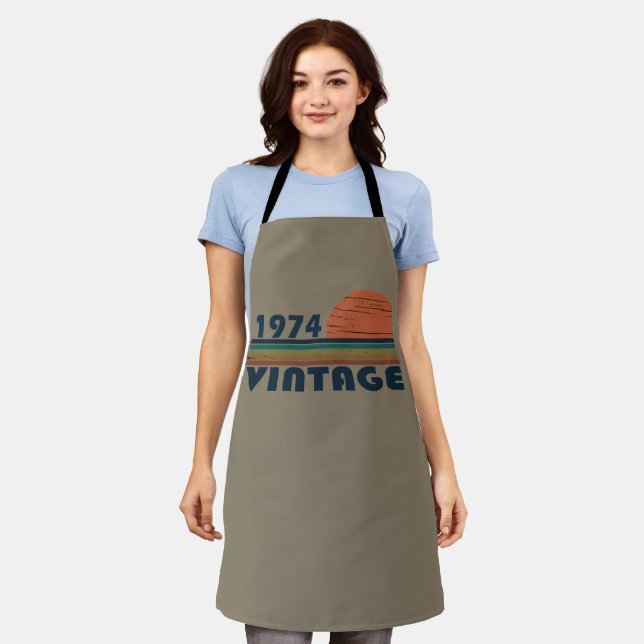 Born in 1974 vintage birthday gift apron (Worn)