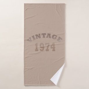Born in 1974 vintage birthday gift bath towel