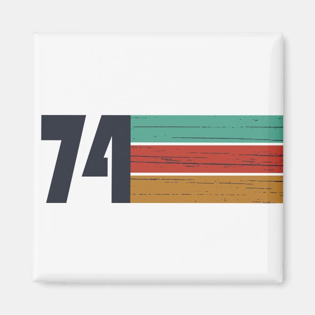 born in 1974 vintage birthday gift magnet (Front)