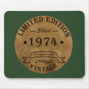 Born in 1974 vintage birthday gift mouse mat