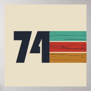 born in 1974 vintage birthday gift poster