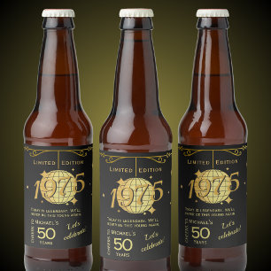Born in 1975 50th birthday party beer Label Set