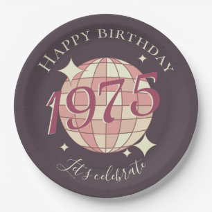 Born in 1975 50th birthday party decor Paper Plate