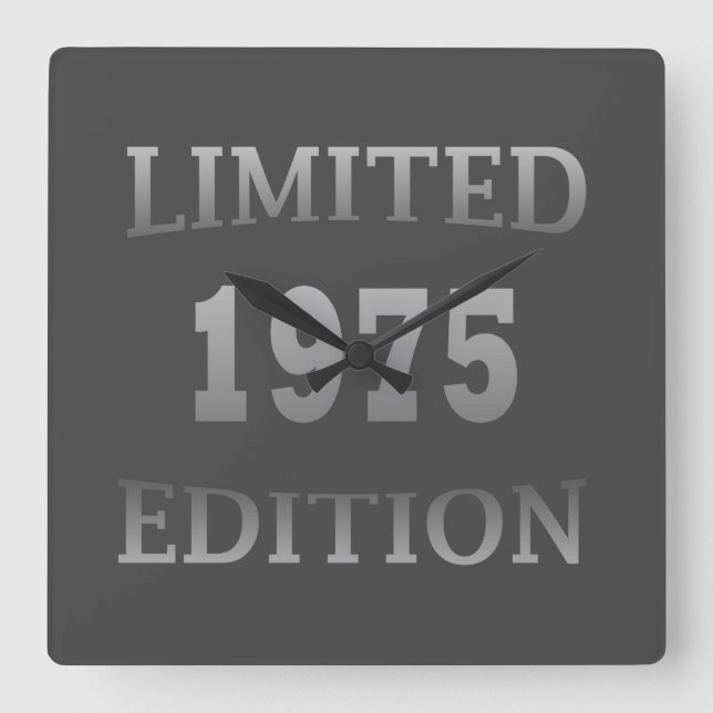 Born in 1975 birthday limited edition square wall clock (Front)