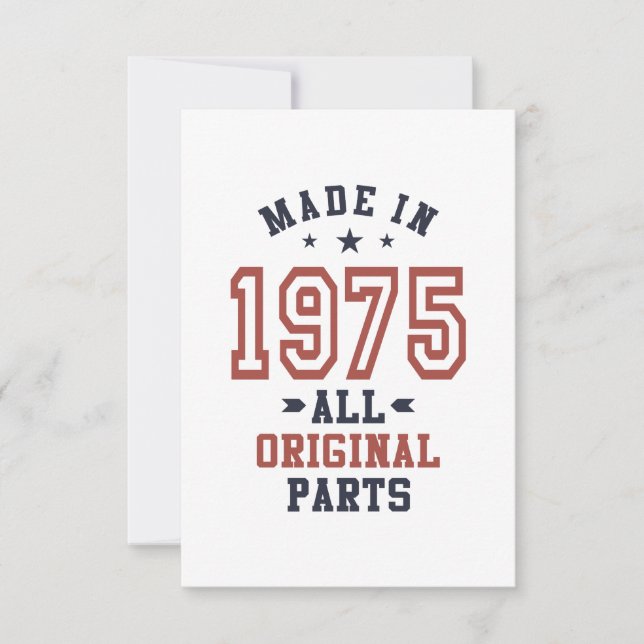 Born in 1975 Birthday RSVP Card (Front)