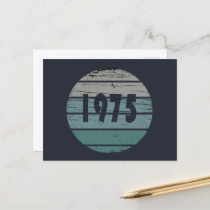 Born in 1975 vintage 50th birthday gift holiday postcard