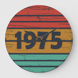 Born in 1975 vintage 50th birthday gift large clock
