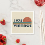 Born in 1975 vintage 50th birthday gift napkin<br><div class="desc">This vintage classic graphic design with awesome typography font lettering can add originality to your wardrobe collection. It is a great gift idea for men, women, husbands, wives, girlfriends, and boyfriends who will love this one-of-a-kind artwork. It is the best and most funny holiday present for your happy birthday party....</div>