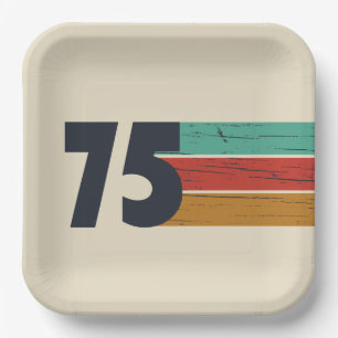 Born in 1975 vintage 50th birthday gift paper plate
