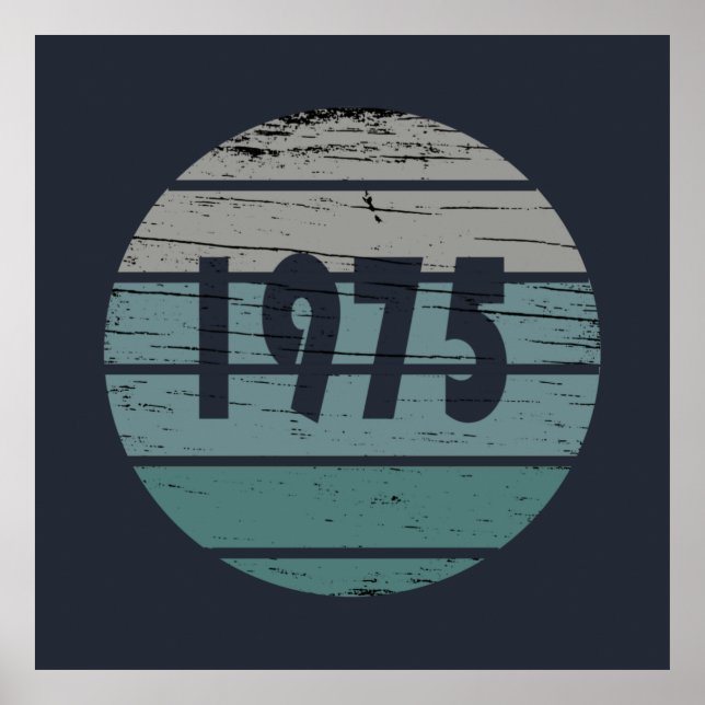 Born in 1975 vintage 50th birthday gift poster (Front)