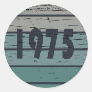 Born in 1975 vintage 50th birthday party classic round sticker